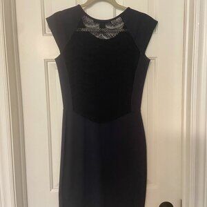 French Connection Navy Blue Lace Back Dress - Size 10